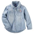 Girls 4-8 Oshkosh B'gosh&reg; Denim Button-front Shirt, Girl's, Size: 8, Blue Other