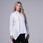 Plus Size Simply Vera Vera Wang Striped Lurex Shirt, Women's, Size: 3xl, White