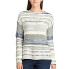 Women's Chaps Striped Rollneck Sweater, Size: Small, White