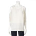 Women's Apt. 9&reg; Marled Cold-shoulder Top, Size: Medium, White