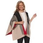 Women's Dana Buchman Jacquard Open-front Poncho, Size: Large, Beig/green (beig/khaki)