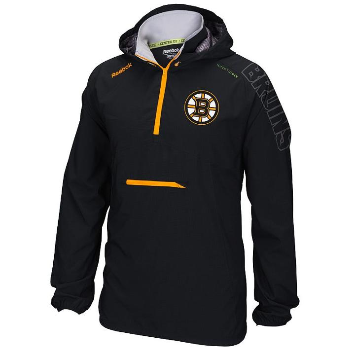 Men's Reebok Boston Bruins Center Ice Anorak Pullover Jacket, Size: Small, Black