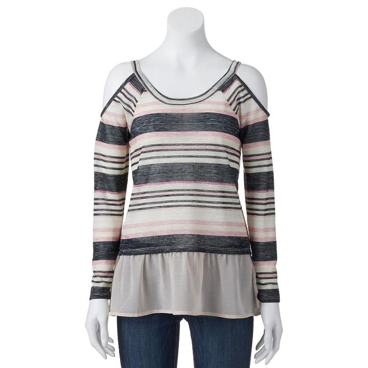 Juniors' About A Girl Cold-shoulder Top, Size: Xl, Natural