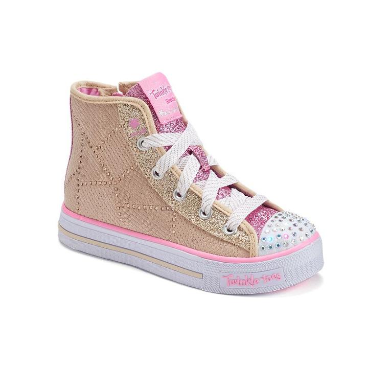 Skechers Twinkle Toes Shuffles Dazzle Dance Girls' Light-up Shoes, Girl's, Size: 1, Orange Oth