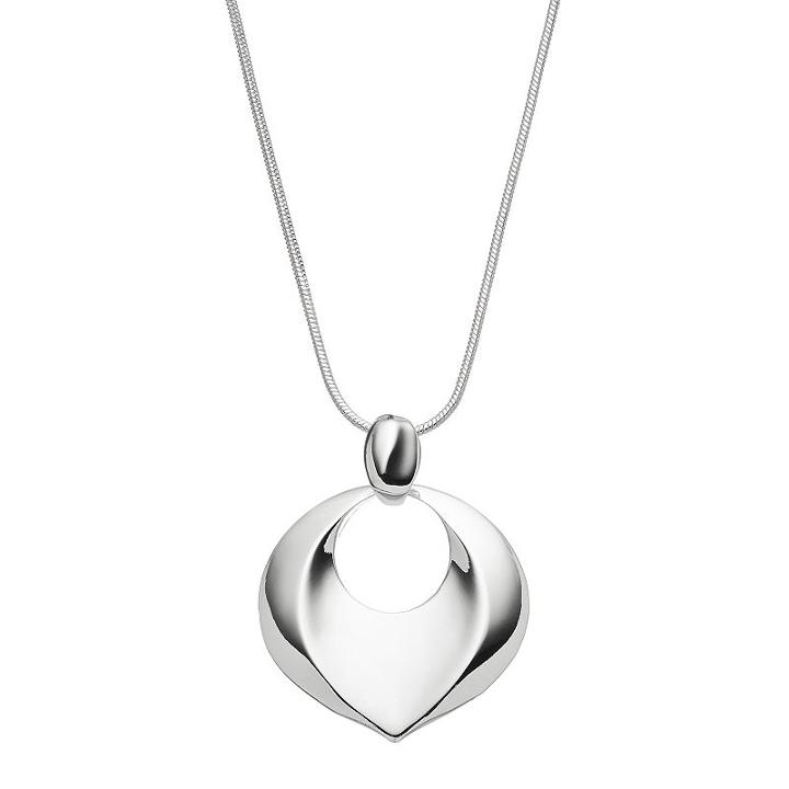 Dana Buchman Polished Marquise Pendant Necklace, Women's, Silver