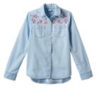 Girls 7-16 & Plus Size Mudd&reg; Embroidered Chambray Button-down Shirt, Girl's, Size: 16, White Oth