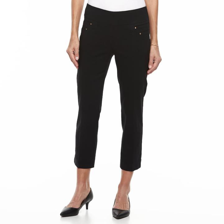 Petite Briggs Millennium Ankle Pants, Women's, Size: 8 Petite, Black