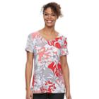 Women's Croft & Barrow&reg; Scoopneck Jacquard Top, Size: Medium, Lt Orange