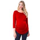 Maternity Pip & Vine By Rosie Pope Ruched Cowlneck Tee, Women's, Size: S-mat, Brt Red