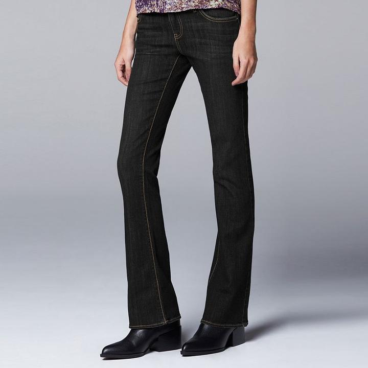 Simply Vera Vera Wang Modern Fit Bootcut Jeans - Women's, Size: 2, Dark Blue