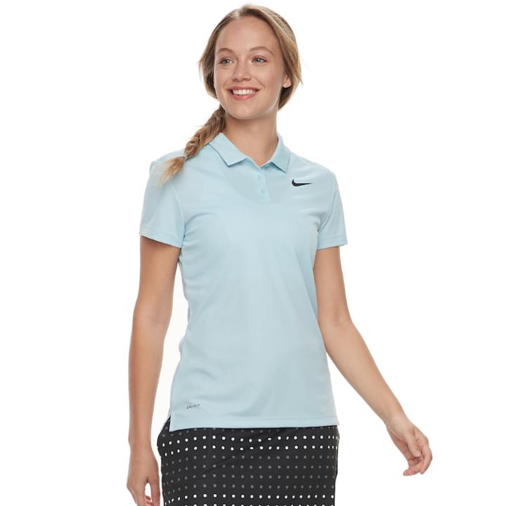 Women's Nike Short Sleeve Golf Polo, Size: Medium, Light Blue