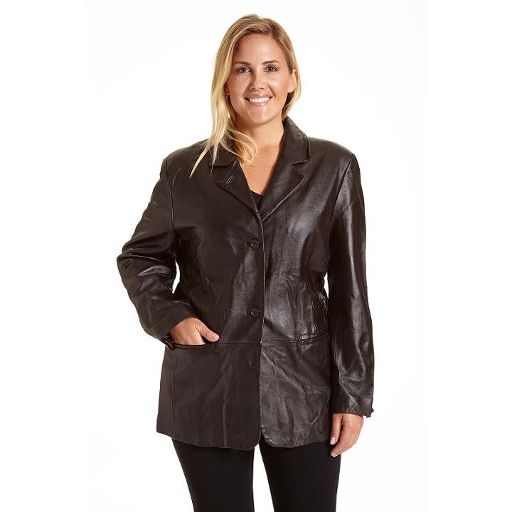 Excelled, Plus Size Leather Jacket, Women's, Size: 2xl, Brown