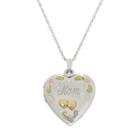 14k Gold & Sterling Silver Mom Flower Heart Locket, Women's, Size: 18, Multicolor