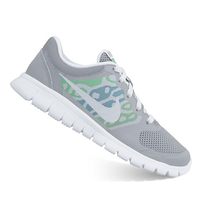 Nike Flex Run 2015 Pre-school Girls' Running Shoes, Size: 11, Grey (charcoal)