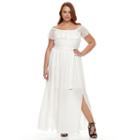 Plus Size Apt. 9&reg; Off Shoulder Ruffle Lace Maxi Dress, Women's, Size: 3xl, White