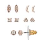Lc Lauren Conrad Nickel Free Simulated Crystal Gold Tone Earring Set, Women's, Light Pink