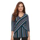 Petite Dana Buchman Printed Blouse, Women's, Size: M Petite, Med Blue