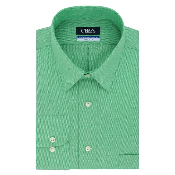 Big & Tall Chaps Regular-fit Stretch-collar Wrinkle-free Dress Shirt, Men's, Size: 20 34/5b, Green