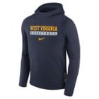 Men's Nike West Virginia Mountaineers Basketball Fleece Hoodie, Size: Large, Blue (navy)