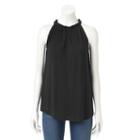 Women's Apt. 9&reg; Ruffle Halter Tank, Size: Small, Black