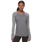 Women's Tek Gear&reg; Printed Raglan Layering Tee, Size: Large, Med Grey