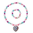 Girls 4-16 2-pc. Heart Necklace & Bracelet Set, Multicolor
