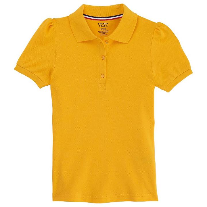Girls 4-20 & Plus Size French Toast School Uniform Stretch Pique Polo Shirt, Girl's, Size: 14-16 Plus, Gold