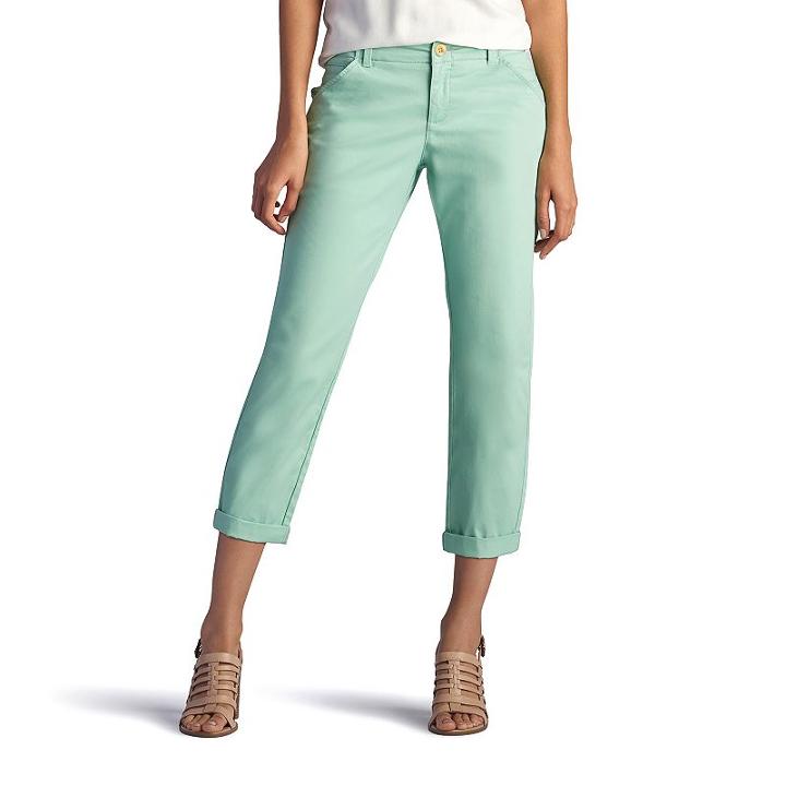 Women's Lee Essential Chino Capris, Size: 12 Avg/reg, Light Blue
