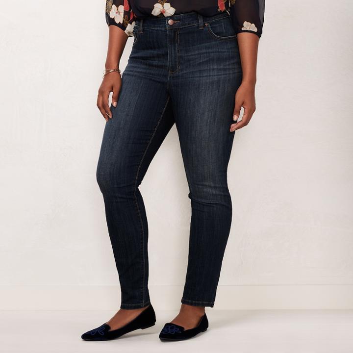 Plus Size Lc Lauren Conrad Skinny Jeans, Women's, Size: 24w Short, Dark Blue