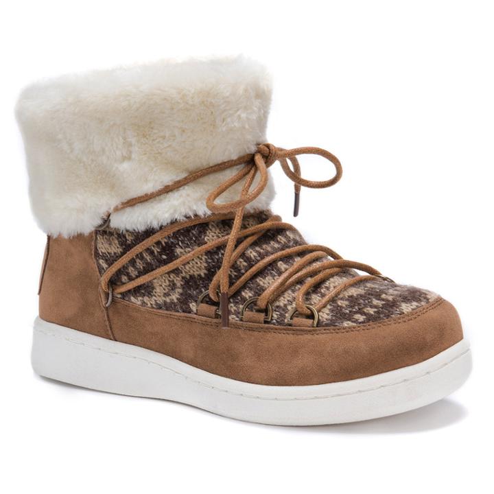 Muk Luks Colleen Women's Ankle Boots, Size: 6, Lt Brown