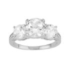Sterling Silver Lab-created White Sapphire 3-stone Engagement Ring, Women's, Size: 5