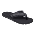 Men's Wembley Frayed Flip-flops, Size: Medium, Black