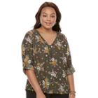 Juniors' Plus Size Candie's&reg; Strappy Shoulder Top, Girl's, Size: 1xl, Green