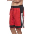 Men's Adidas Jumpshot Colorblock Microfiber Volley Swim Trunks, Size: Medium, Red