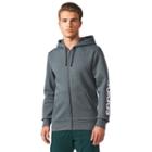 Men's Adidas Essentials Linear Full-zip Fleece Hooded Jacket, Size: Large, Dark Grey