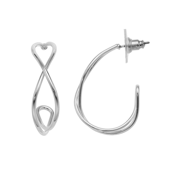 Napier Openwork Twist Nickel Free J-hoop Earrings, Women's, Silver