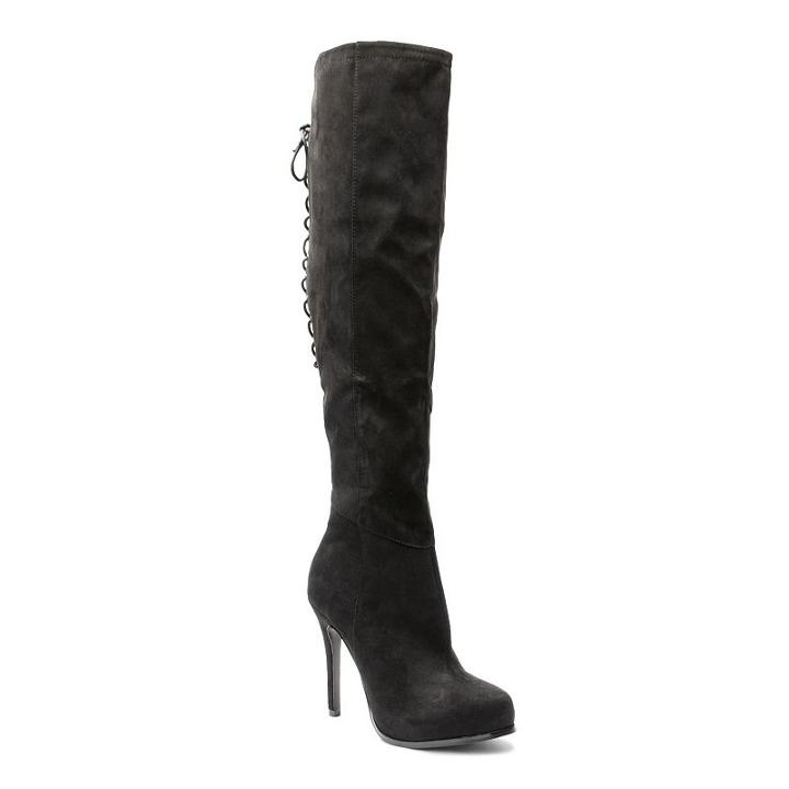 2 Lips Too Too Vanity Women's Over-the-knee Boots, Girl's, Size: Medium (8.5), Black