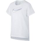 Girls 7-16 Nike Metallic Logo Short Sleeve Tee, Size: Small, White
