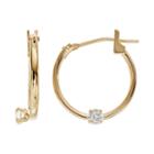 Charming Girl 14k Gold Cubic Zirconia Hoop Earrings - Made With Swarovski Zirconia - Kids, Yellow