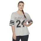 Juniors' Plus Size Starlet Football Graphic Tee, Girl's, Size: 1xl, Black
