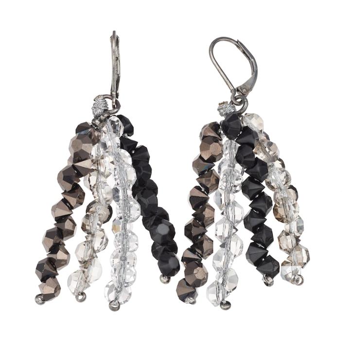 Simply Vera Vera Wang Beaded Tassel Nickel Free Drop Earrings, Women's, Black