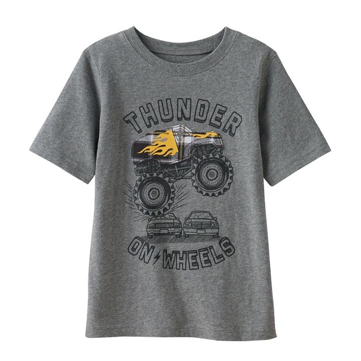 Boys 4-10 Jumping Beans&reg; Thunder On Wheels Monster Truck Graphic Tee, Boy's, Size: 7x, Med Grey