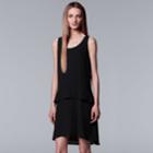 Women's Simply Vera Vera Wang Tiered Flounce Dress, Size: Xs, Black