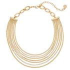 Dana Buchman Multi Strand Simulated Crystal Necklace, Women's, Gold