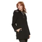 Women's Gallery Long Quilted Jacket, Size: Medium, Black