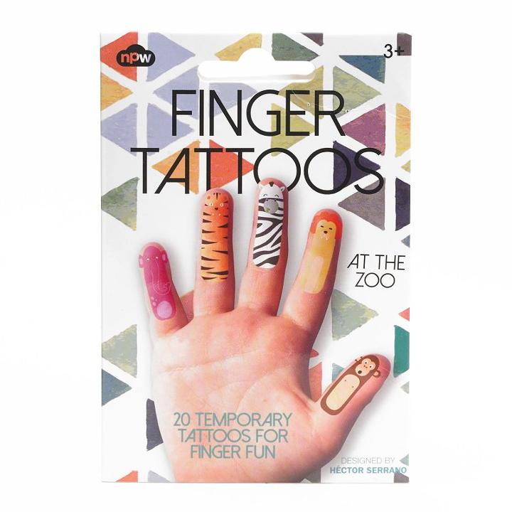 Temporary Finger Tattoo Set (zoo Animals)