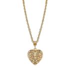 1928 Filigree Heart Pendant Necklace, Women's, Size: 18, Yellow