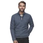 Men's Croft & Barrow&reg; True Comfort Classic-fit Quarter-zip Sweater, Size: Medium, Dark Blue