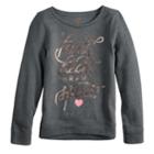 Girls 7-16 & Plus Size So&reg; Easy Crew Pullover Sweatshirt, Size: 18 1/2, Black