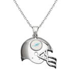 Miami Dolphins Sterling Silver Helmet Pendant Necklace, Women's, Size: 18, Grey